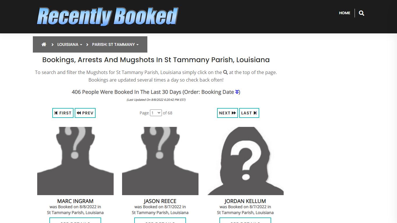 Recent bookings, Arrests, Mugshots in St Tammany Parish ...